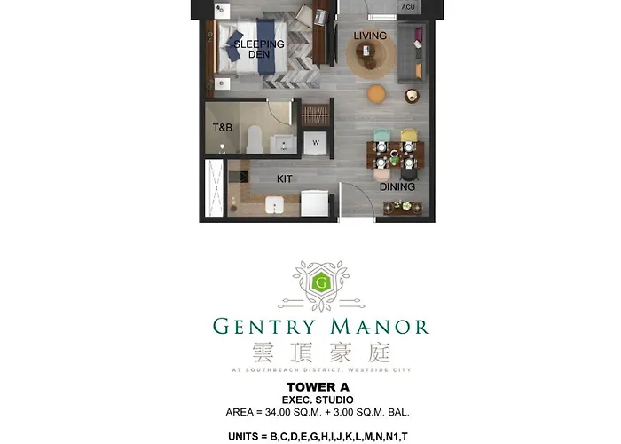 Gentry Manor 2-bed Near Moa&naia Okada Seaviw Tv 17u